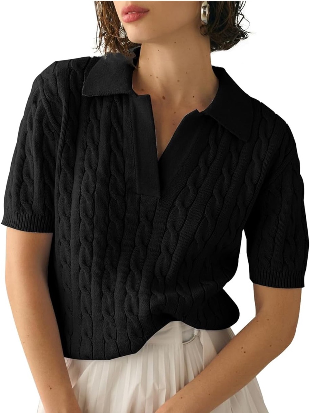 Woman’s Black Cable Knit Sweater